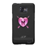 Caisse rose de galaxie de Samsung de coeur et de c Coque Galaxy S2