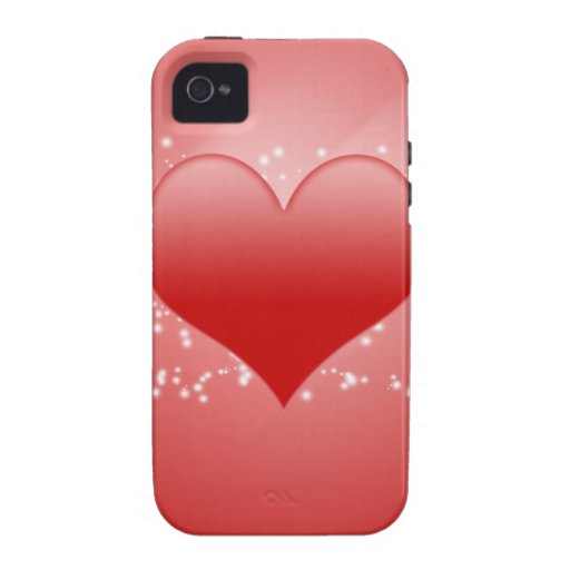 Caisse rouge d'Iphone 4 Casemate de coeur