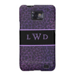 Caisses pourpres de galaxie de Samsung de monogram Coque Samsung Galaxy S2