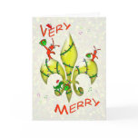 Cajun Crawfish Fleur de Lys Very Merry Christmas Cards