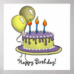Cake-009 Purple & Yellow Print