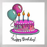 Cake-013 Magenta & Turquoise Print