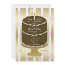 Cake 90th Birthday Party Invitation - 90th in Pink
