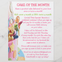 cake bakery flyer bright yummy fun cute sweet