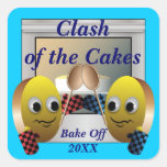 Cake Baking Contest Square Stickers