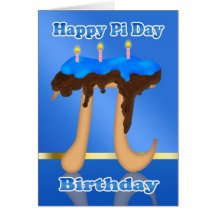 Cake Pi Day 3.14 March 14th Birthday Cards