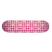 Cake Pink Chequered Pattern Skate Board Decks