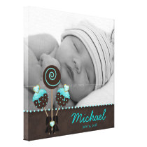 Cake Pops Baby Boy Canvas Print Photo Template Blu