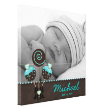 Cake Pops Baby Boy Canvas Print Photo Template Blu