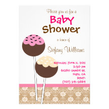 Cake Pops Baby Shower Invitation