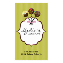Cake Pops Bakery Business Cards