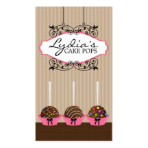 Cake Pops Bakery Business Cards