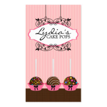 Cake Pops Bakery Business Cards
