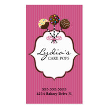Cake Pops Bakery Business Cards