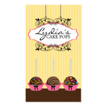 Cake Pops Bakery Business Cards