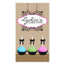 Cake Pops Bakery Business Cards