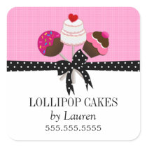 Cake Pops Blue Stickers