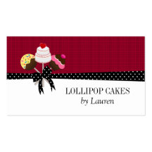 Cake Pops Burgundy Business Cards