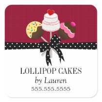 Cake Pops Burgundy Stickers