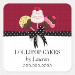 Cake Pops Burgundy Stickers