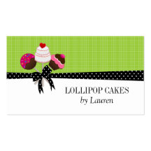 Cake Pops Green Business Cards
