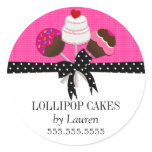 Cake Pops Hot Pink Stickers