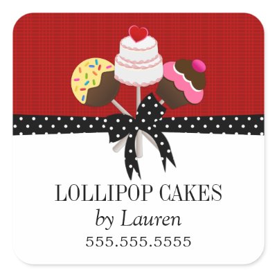 Cake Pops Red Stickers by SocialiteDesigns