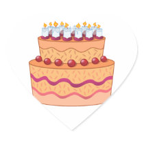 Cake stickers - hearts