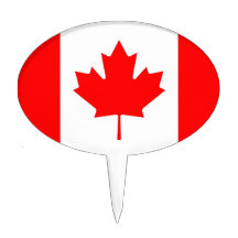 Cake Topper with Flag of Canada