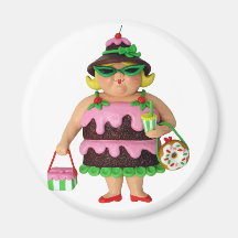 Cake Woman Magnets