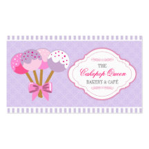 Cakepop Queen Bakery Lavender and Fuchsia Business Card