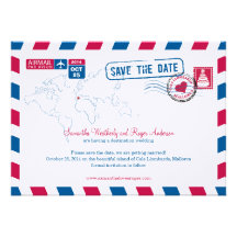 Cala Llombards Mallorca Air Mail Save the Date Custom Invitation