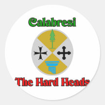 Calabresi The Hard Heads Round Stickers