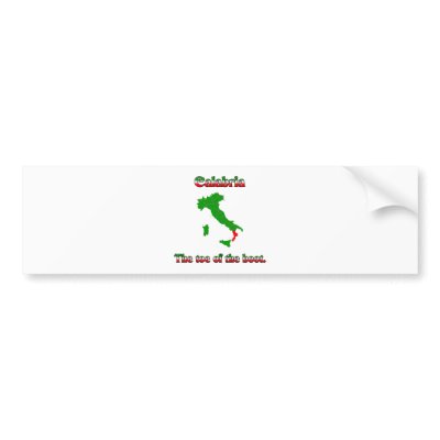 Calabria The Toe Of The Boot Bumper Stickers by claybuster