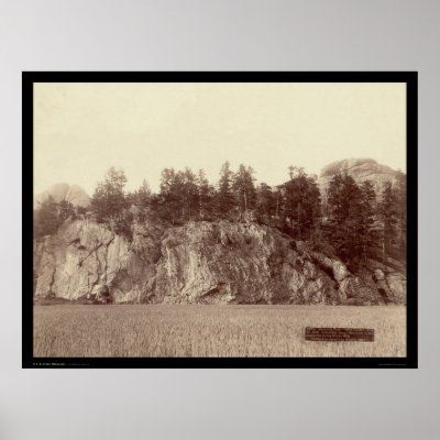 Calamity Peak Seen from Plains near Custer SD 1890 Print by lc_grabill
