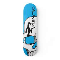 Calavera (Cyan) Skateboard Deck