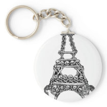 Calavera of the Eiffel Tower c. late 1800's Key Chain