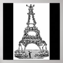 Calavera of the Eiffel Tower c. late 1800's Poster