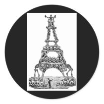Calavera of the Eiffel Tower c. late 1800's Sticker