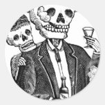 Calaveras from Guadalajara, Mexico Round Stickers