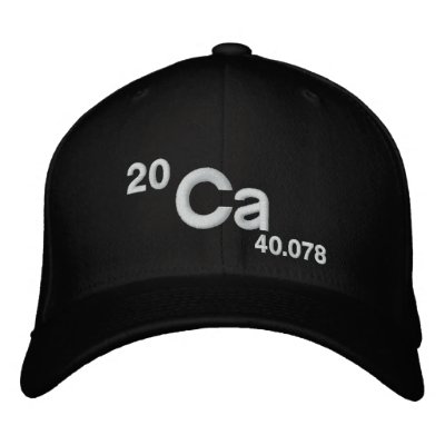 Calcium Does A Body Good Embroidered Baseball Caps by ScienceHats