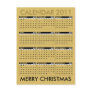 Calendar 2011 Merry Christmas Postcard Gold