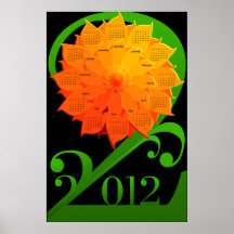 Calendar 2012 - Flower (English, Sunday first) Print