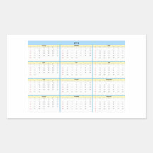 calendar 2012 rechteckige aufkleber