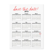 Calendar 2012 Save the Date Postcard