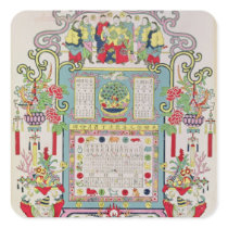Calendar for Year 23 of the Reign of Emperor Square Stickers