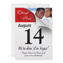 Calendar Page Save the Date Las Vegas Photo Personalized Invite
