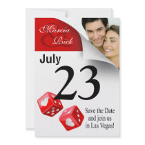 Calendar Page Save the Date Las Vegas Photo Custom Announcement