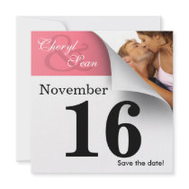 Calendar Page Save the Date Photo Announcement