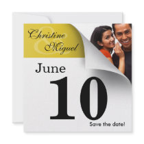 Calendar Page Save the Date Photo Announcement